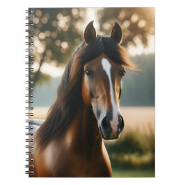 Majestic Brown Horse Portrait – Elegant Equine Notitieboek