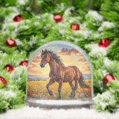 Majestic Brown Horse Running Sneeuwbol (Kerstmis)