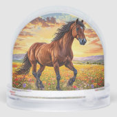 Majestic Brown Horse Running Sneeuwbol (Achterkant)