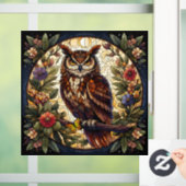 Majestic Brown Owl Glas in lood Window Cling Raamsticker (Huis)