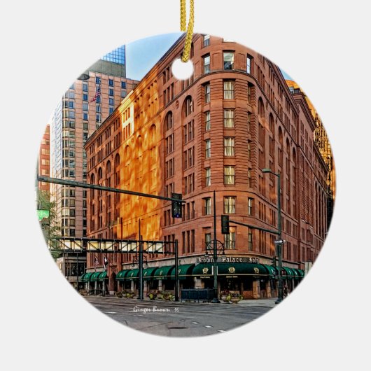 Majestic Brown Palace Hotel at Sunset, Denver, CO Keramisch Ornament (Voorkant)