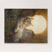 Majestic Bruin Tabby met Vleugels in Gouden Archwa Legpuzzel (Horizontaal)