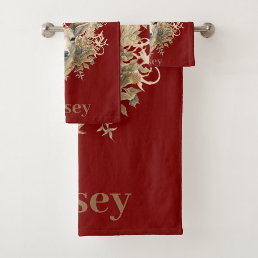 Majestic Buck - Aangepaste naam Bad Handdoek (Insitu)