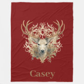 Majestic Buck - Aangepaste naam Fleece Deken (Voorkant)
