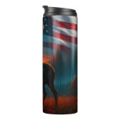 Majestic Buck Amerikaanse vlag zonsondergang Thermosbeker (Geroteerd rechts)