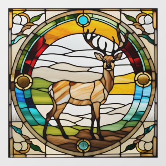 Majestic Buck Faux Glas in lood Raamsticker (Vel)