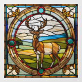Majestic Buck Faux Glas in lood Raamsticker (Vel)