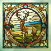 Majestic Buck Faux Glas in lood Raamsticker (Vel 3)
