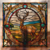 Majestic Buck Faux Glas in lood Raamsticker (Vel 2)