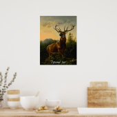 Majestic Buck in bergen Poster (Keuken)