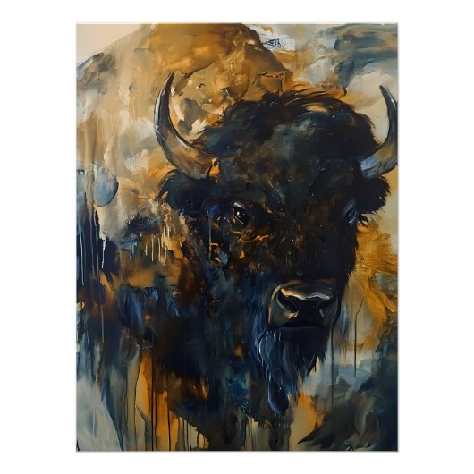 Majestic Buffalo, Bison Poster (Voorkant)