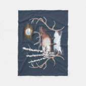 Majestic Bull Elk bugling in het maanlicht Fleece Deken (Voorkant)