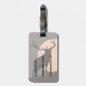 Majestic Bull Elk en Full Moon Rise Bagagelabel (Achterkant verticaal)