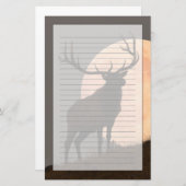 Majestic Bull Elk en Full Moon Rise Briefpapier (Voorkant / Achterkant)