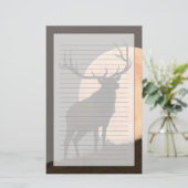 Majestic Bull Elk en Full Moon Rise Briefpapier (Staand voorkant)