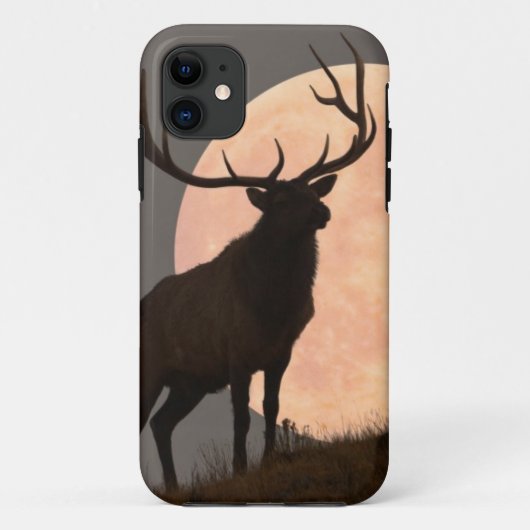 Majestic Bull Elk en Full Moon Rise Case-Mate iPhone Case (Achterkant)