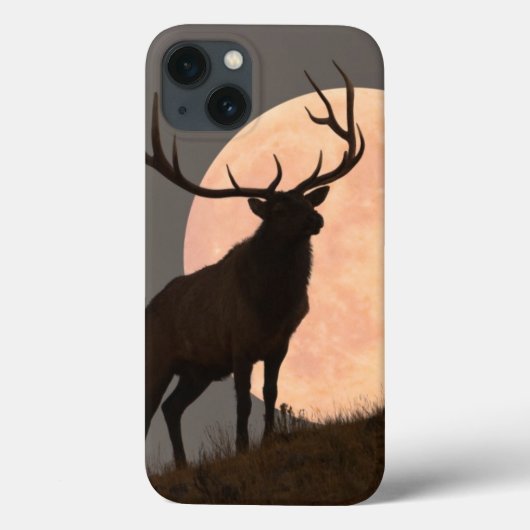 Majestic Bull Elk en Full Moon Rise Case-Mate iPhone Case (Achterkant)
