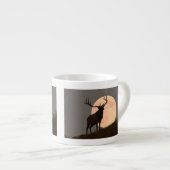 Majestic Bull Elk en Full Moon Rise Espresso Kop (Voorkant rechts)