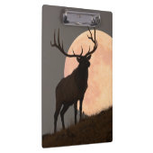 Majestic Bull Elk en Full Moon Rise Klembord (Rechts)