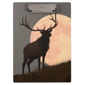 Majestic Bull Elk en Full Moon Rise Klembord (Voorkant)