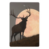 Majestic Bull Elk en Full Moon Rise Mini Klembord (Achterkant)