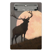 Majestic Bull Elk en Full Moon Rise Mini Klembord (Voorkant)