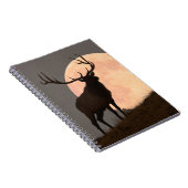 Majestic Bull Elk en Full Moon Rise Notitieboek (Rechterzijde)