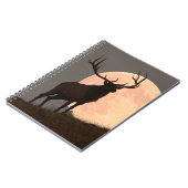 Majestic Bull Elk en Full Moon Rise Notitieboek (Linkerzijde)