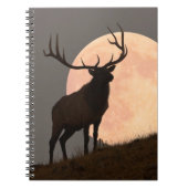 Majestic Bull Elk en Full Moon Rise Notitieboek (Voorkant)