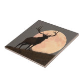Majestic Bull Elk en Full Moon Rise Tegeltje (Zijkant)