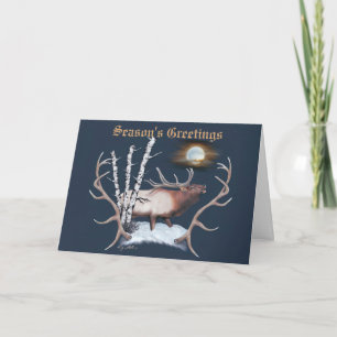 Majestic Bull Elk Holiday Card Feestdagen Kaart
