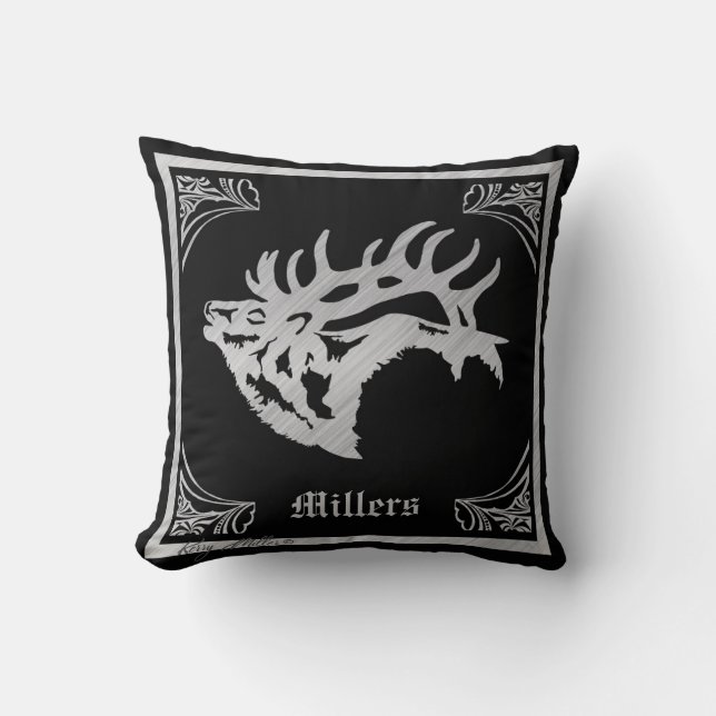 Majestic Bull Elk Kussen (Voorkant)