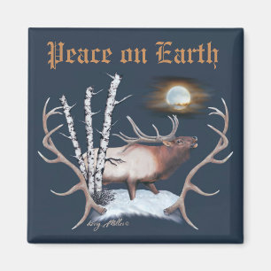 Majestic Bull Elk Magneet