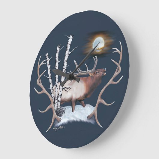 Majestic Bull Elk schilderij Grote Klok (Hoek)