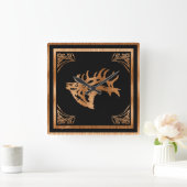 Majestic Bull Elk Vierkante Klok (Huis)