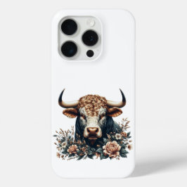 Majestic Bull in bloei iPhone 15 Pro Case
