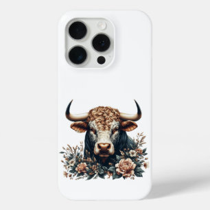 Majestic Bull in bloei iPhone 15 Pro Case