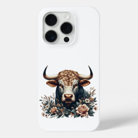 Majestic Bull in bloei Case-Mate iPhone Case (Achterkant)