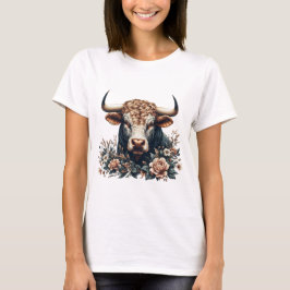 Majestic Bull in bloei T-shirt