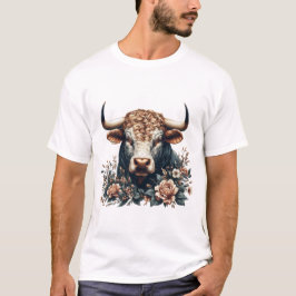 Majestic Bull in bloei T-shirt