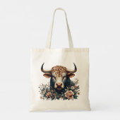 Majestic Bull in bloei Tote Bag (Achterkant)