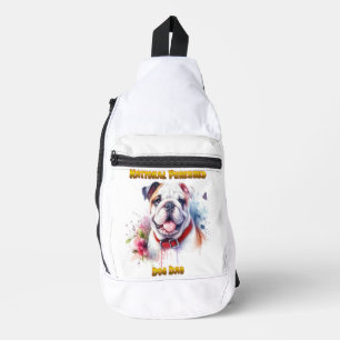 Majestic Bulldog hond met rode kraag Sling Bag