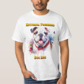 Majestic Bulldog hond met rode kraag T-shirt (Voorkant)