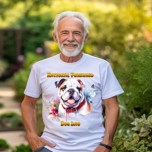 Majestic Bulldog hond met rode kraag T-shirt