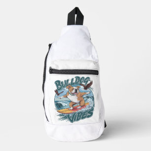 Majestic Bulldog Surfer Surfen Sling Bag