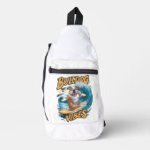Majestic Bulldog Surfer Surfen Sling Bag (Voorkant)