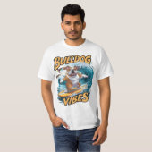 Majestic Bulldog Surfer Surfen T-shirt (Voorkant volledig)