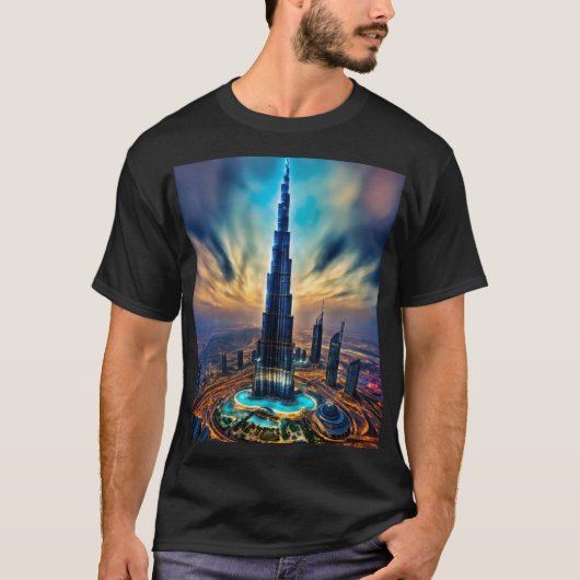 Majestic Burj Khalifa - Lichtgekleurd T-shirt ontw (Voorkant)