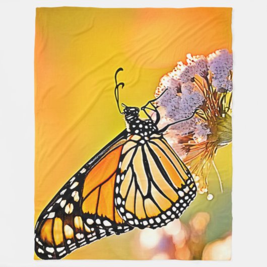 Majestic Butterfly Close Up Design Fleece Deken (Voorkant)