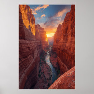 Majestic Canyon Sunset - Natuur landschap Poster